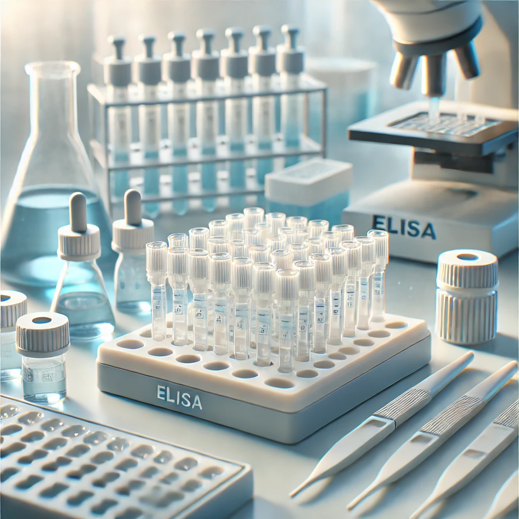 ELISA kits with assay plates and pipettes