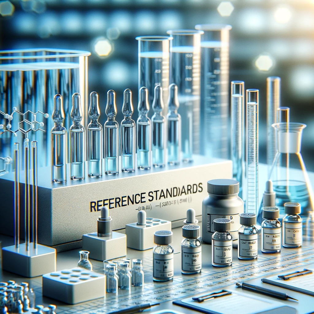 Reference standards in laboratory containers