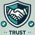 Trust icon with handshake symbol